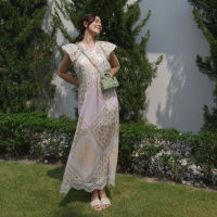 [PS23] JANESUDA Long Dress With Printed Fabric เดรสยาวผ้าพิมพ์ลาย เดรสยาว