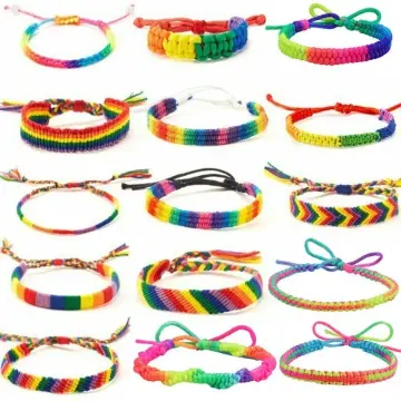 Rainbow Plaid Friendship Bracelet Tutorial CC  YouTube