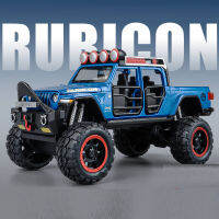 D Iecast 132 Rubicon รถจี๊ปแรงเลอร์นอกถนนยานพาหนะรุ่นอัลลอยจำลองรถของเล่นเด็กรถของขวัญวันเกิดเสียงเบา Miniauto