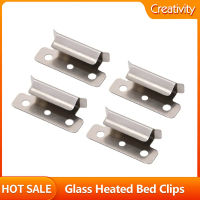 4PCS Stainless Steel Glass Heated Bed Clips Clamp for Ender 3 V2 Ender 3S CR-10S 3D Printer Heated Bed Glass Platform