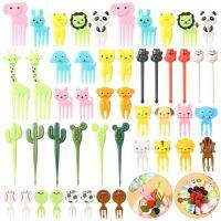 6-18pcs New Mini Animal Farm Cartoon Food Picks Children Snack Cake Dessert Food Fruit Forks Lunch Bento Accessories Party Decor