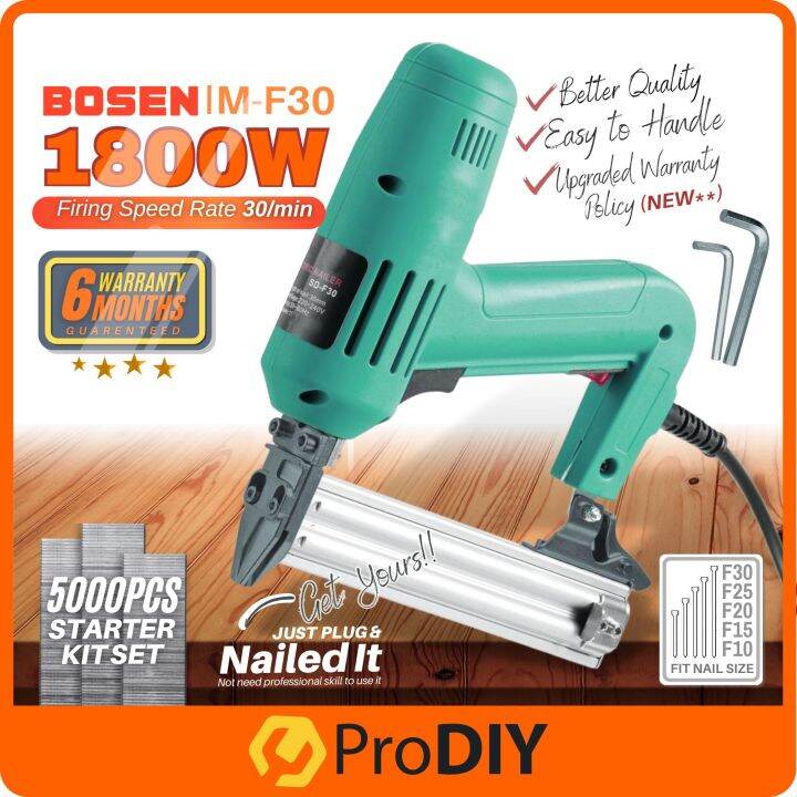PRODIY BOSEN 20V Electric Nail Gun Electric Nailer Gun Stapler Gun