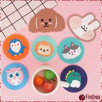 FinDee วัสดุกันลื่น ​ล้างได้  ทนความร้อน ที่รองแก้ว PVC ลายการ์ตูน Cartoon PVC Coaster สปอตสินค้า