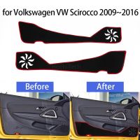 ฝาครอบ Se Edge ป้องกันประตูพรมสำหรับป้องกันสำหรับ Volkswagen VW Scirocco 09 ~ 16สติกเกอร์แผ่นป้องกันการเตะประตูรถยนต์