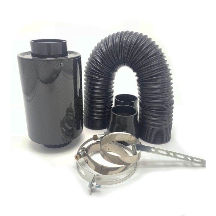 76 Mm Car Carbon Fiber Induction Air Intake Filter Kit Car Intake Modification High Flow Filter