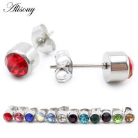 Alisouy 2ชิ้นสแตนเลสกลุ่มดาวเกิดเพทายหู Helix Tragus กระดูกอ่อน S Tud E Arrings เจาะสำหรับเครื่องประดับ