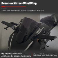 MKLIGHTECH For YAMAHA R3 R25 2015-2021 R15 V3 V4 2017-2021 Rearview Mirrors Wind Wing Adjustable Rotating Side Mirror Winglet