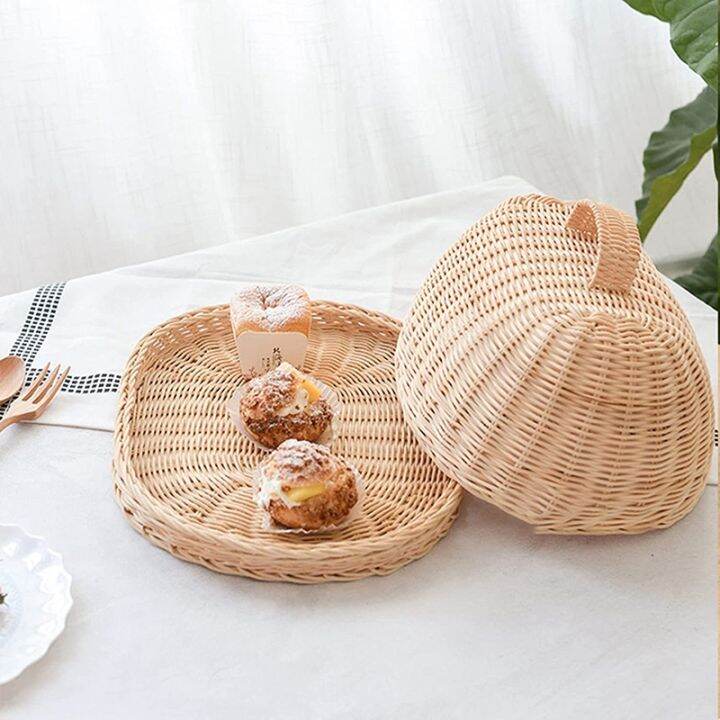 rattan-storage-tray-with-cover-hand-woven-wicker-baskets-bread-fruit-food-breakfast-display-box-for-food-fruit-cake-etc