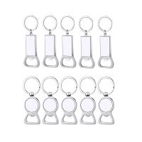 20 Pcs Sublimation Blank Keychains Sublimation Metal Bottle Opener Blank Key Ring Aluminum Heat Transfer Keychain