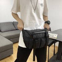 Work clothes mens chest bag womens high-capacity messenger工装男士胸包女大容量斜挎包男腰包女潮街头百搭运动挎包单肩背包