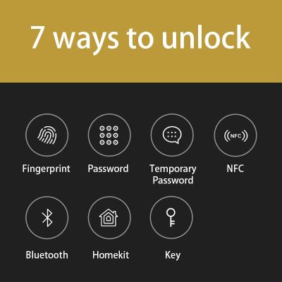 ประตูล็อคอัจฉริยะอัตโนมัติ Xiaomi ลายนิ้วมือบลูทูธ Nunclock กริ่งนิรภัยบ้านทำงานร่วมกับ Apple Homekit และแอป Mi Home