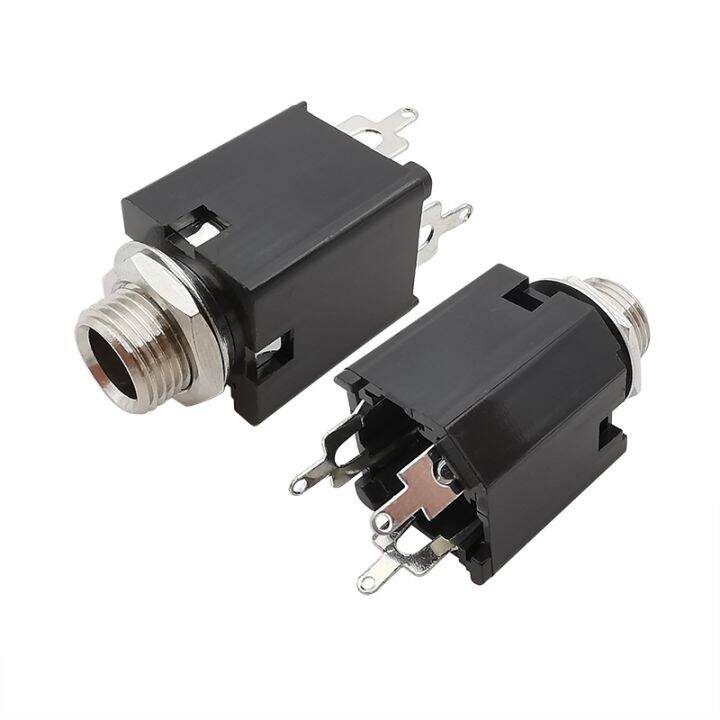 1-2-5pcs-6-35mm-headphone-plug-socket-1-4-inch-connector-with-nut-3-pin-5-pin-audio-female-jack-pj612a