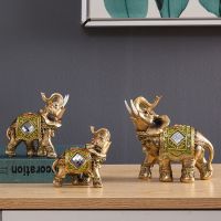 Elephant Statue Resin Crafts Decorative Ornaments Home Decor Sclupture Small Animal Figurines Living Room Bookcase Decoration