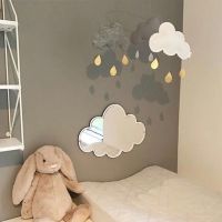 Children Cartoon Mirror Sticker Home Decoration For Home Nordic Wood Acrylic Mirror Frame Creative Home Wall Decorations Mirror