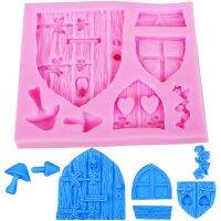 【YF】 Fairy Tale Cottage Silicone Mold Mushroom Window Door Fondant 3D Cake Chocolate Ice Decorations Baking Tool