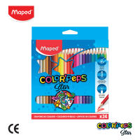 Maped (มาเพ็ด) สีไม้ 24 สี สีสด แท่งสามเหลี่ยม COLORPEPS  รหัส CO/832064