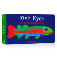 Fish eyes original English Picture Book Young digital color cognition enlightenment baby learning to count interesting hole paperboard Book Color zoo and author Lois Ehlert creative collage picture book