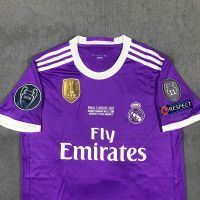 ₪ 1617 Real Madrid jersey C Ronaldo Champions League final version long-sleeved football uniform suit mens custom short-sleeved competition uniform summer