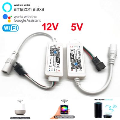 Yingke Dc 5V 12-24V ตัวควบคุม Wifi Led บ้านมหัศจรรย์ Ios แอนดรอยด์ควบคุมด้วย Android Smart Alexa Google Assistant สำหรับ Ws2811 Sk6812 Ws2812b แถบไฟ Led