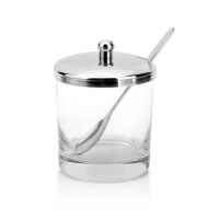 【CC】 Pots Transparent Glass Spice Pepper Shakers Storage Bottle With