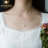 ASHIQI Natural Freshwater Pearl necklace 925 Sterling Silver Pendant fashion women