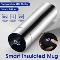 ☌✼ 500ml Stainless Steel Thermos Bottle for Tea Smart Vacuum Flask LCD Screen Display Temperature Kettle Tumbler Travel WaterBottle