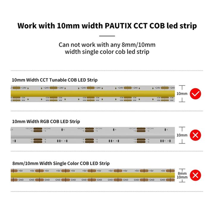 10mm-connectors-for-cct-tunable-cob-led-strip-light-3-pin-solderless-terminal-extension-connection-kit