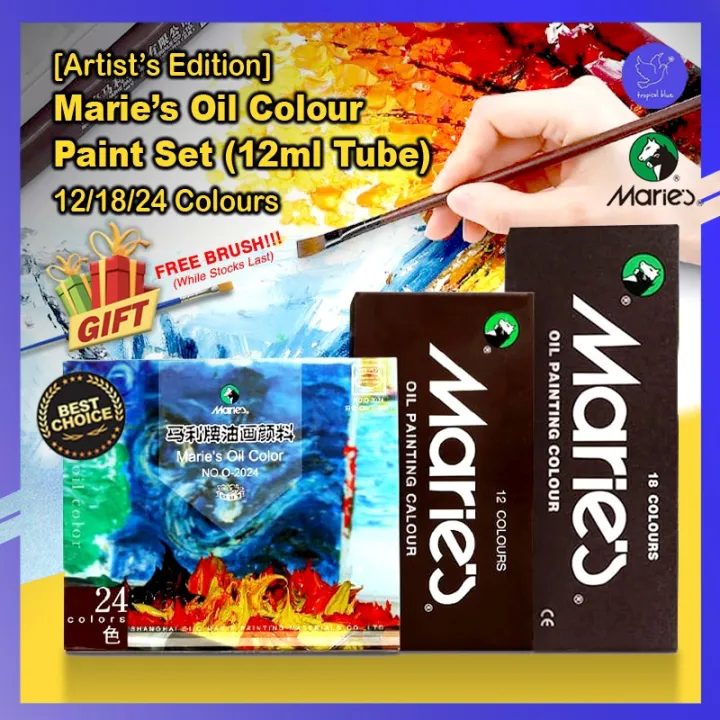 Tropical Blue Marie's Oil Painting Colour Set 12 / 18 / 24 Oil Colour Paint Set Color Oil Paint