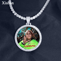 Custom Made Photo Medallions Pendant Necklace 4mm Tennis Chain Gold Silver Color Iced Out Cubic Zircon Men Hip hop Jewelry Gift