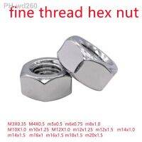 DIN934 Fine thread hex nut Stainless steel A2 SUS 304 M6x0.75M8x1.0M10x1.0/1.25M12x1.0/1.25/1.5M14x1.5M16x1.5M20x1.5