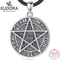 Eudora 925เงินสเตอร์ลิง Solomon Inverted Pentagram สร้อยคอ Amulet Tetragrammaton จี้ผู้ชายผู้หญิง Vintage Wiccan จี้