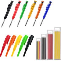 Pocket Pencil Tool Marking Deep Holder Clip Stand Carpentry Scribe Marker Mechanical Hole Pencil+holder Woodworker Carpenter Clips Pins Tacks