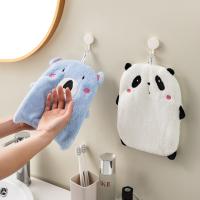 Xu Ai หมีแพนด้าผ้าสำหรับบ้านเด็กผ้าเช็ดจานซับน้ำห้องน้ำพร้อมห่วงแขวน