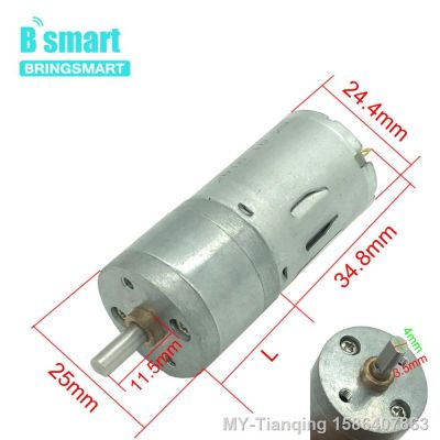 Bringsmart JGA25-370 Motor 12v Low Rpm Torque 6v 12 24v Reducter