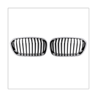 2PCS Car Hood Kidney Grill Mesh Sport Racing Grills Chrome Front for BMW 1 Series F20 F21 2015-2019 118I 120I 125I M140I