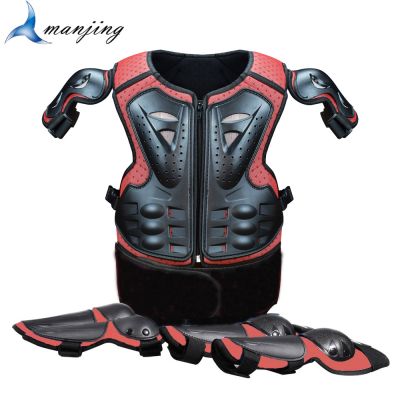✟► Red Children 39;s Skating Skiing Back Support MTB suit riding Full Body armor cross-country equipment anti fall Protect clothing