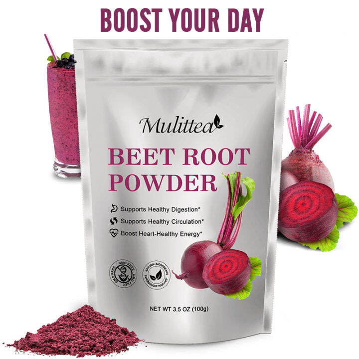 Mulittea Organic Beet Root Powder Superfood for Stamina Increasing