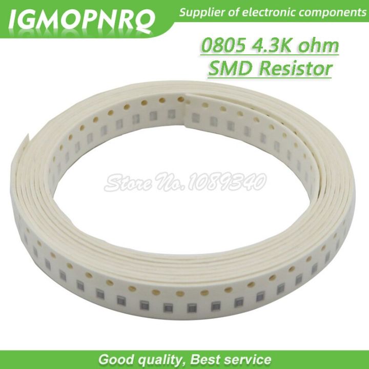 300pcs 0805 SMD Resistor 4.3K ohm Chip Resistor 1/8W 4.3K 4K3 ohms 0805 4.3K