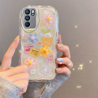 CrashStar เคสโทรศัพท์แบบใสใสดอกไม้3D สำหรับ OPPO A3S A5S A12 A11K A15 A35 A16s A54s A94 A8 A31 C31 A55 A77S A72 C15ที่คลุมเคสใส่โทรศัพท์ C55 C35