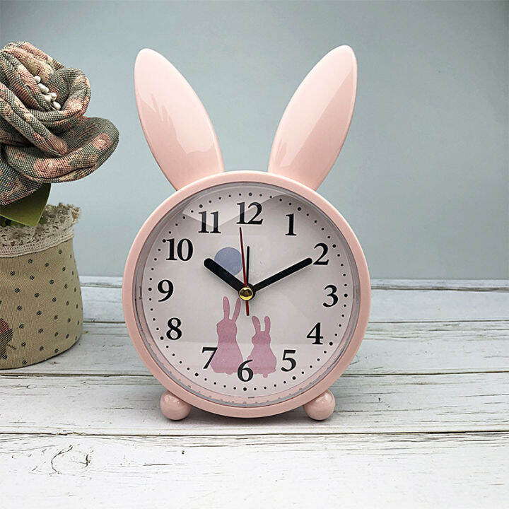 small-alarm-clock-creative-clock-alarm-adorable-rabbit-bedside-cute-childrens-cartoon-mute-clock-student-simple-baby-room-decor