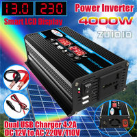 อินเวอร์เตอร์ไฟฟ้ารถยนต์12V ถึง110V 220V จอแสดงผล LED แปลงอะแดปเตอร์ชาร์จหลายคุ้มครอง300W Dual USB หม้อแปลงแรงดันไฟฟ้า