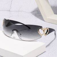 【CC】ↂ  Fashion Trend Sunglasses Rimless Piece Luxury Driving Glasses 2023