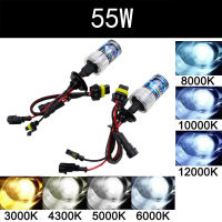 2PCS 55W HID Xenon Kit หลอดไฟ H1 H4 H7 H11 9005 9006 3000K 4300K 6000K 8000K 12000K DC 12V ไฟหน้ารถหมอกโคมไฟ