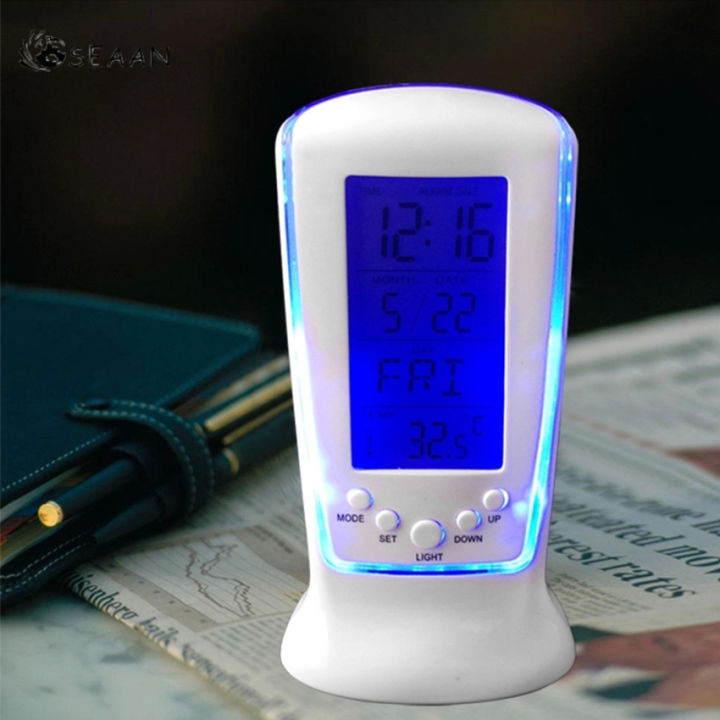 มัลติฟังก์ชั่ปฏิทิน-thermograph-นาฬิกาปลุกดิจิตอลที่มีแสงสีฟ้ากลับปฏิทินอิเล็กทรอนิกส์-thermograph-นาฬิกา-led-ที่มีเวลา