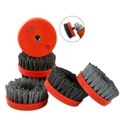 1PC 4 Inch 110mm Abrasive Wire Nylon Cup Brush for Stone Marble Granite Metal Wood Polishing Cleaning Polishing Antiquing Brush