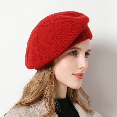 Thick Autumn Warm Girls Caps Color Stylish Womens Accessory Hats Acrylic French Beret For Ladies Women Hat Beret