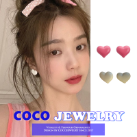 COCOJEWELRY ต่างหูหัวใจนมสีขาวโดพามีนแนวทางอารมณ์ใหม่2023ต่างหูเด็กผู้หญิงหวานต่างหูที่เข้ากับบรรยากาศไฮเอนด์สำหรับผู้หญิง