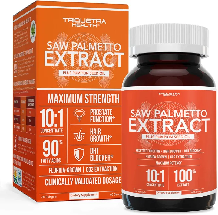 Saw Pa/metto Extract 10X Potency Pharmaceutical Grade Strength Plus Pumpkin Seed Oil Supports