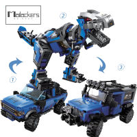 Mailackers Ideas Creative Off road Car Truck Transformation jurassic Dinosaur Action Figure Building Block DIY Toys for children