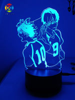 Haikyuu Shoyo Hinata Tobio Kageyama 3d Led Lamp Bedroom Manga Night Lights Anime Figure Avatar Room Decor Lampara De Noche Luces